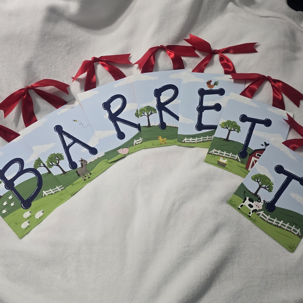 Personalized Farm Animal Name Banner (Barrett)